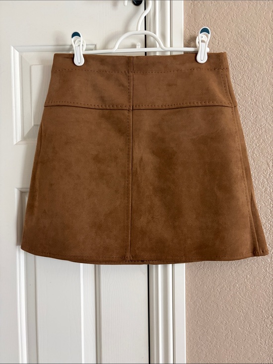 Max Studio Dresses & Skirts - Max Studio Tan Faux Suede A-Line Mini Skirt